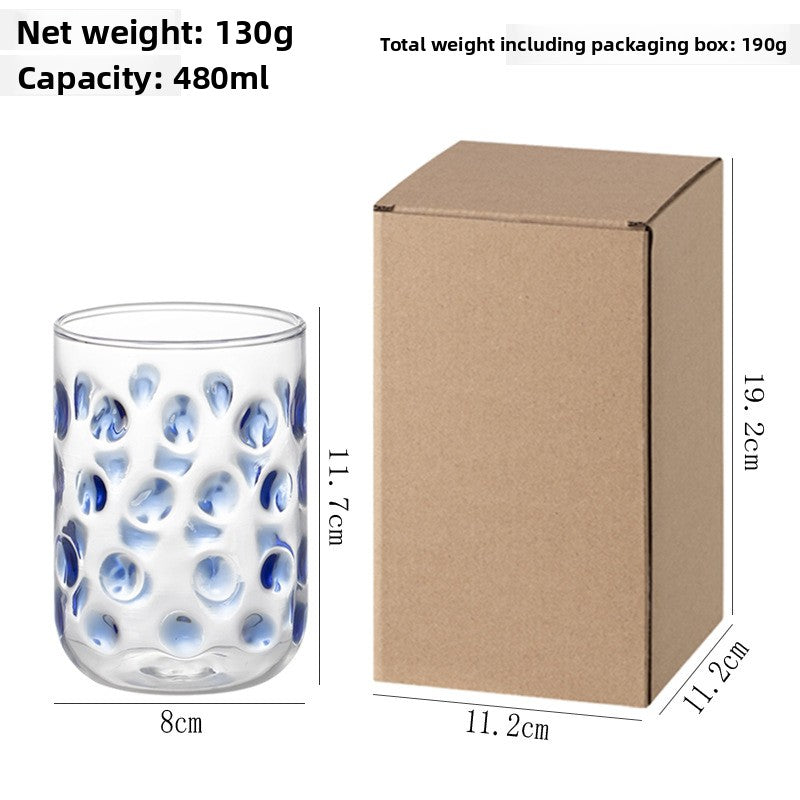 Polka Dot Glass Drinking Cup