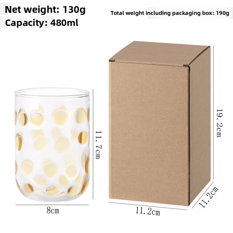 Polka Dot Glass Drinking Cup
