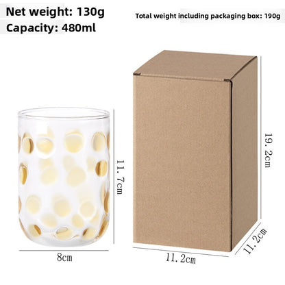 Polka Dot Glass Drinking Cup