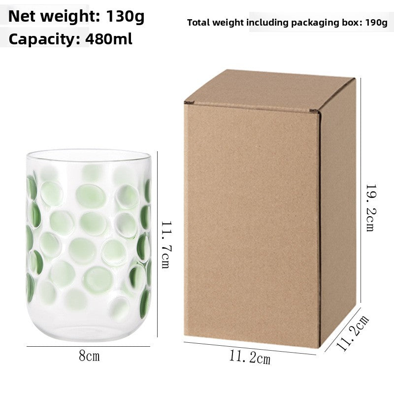 Polka Dot Glass Drinking Cup