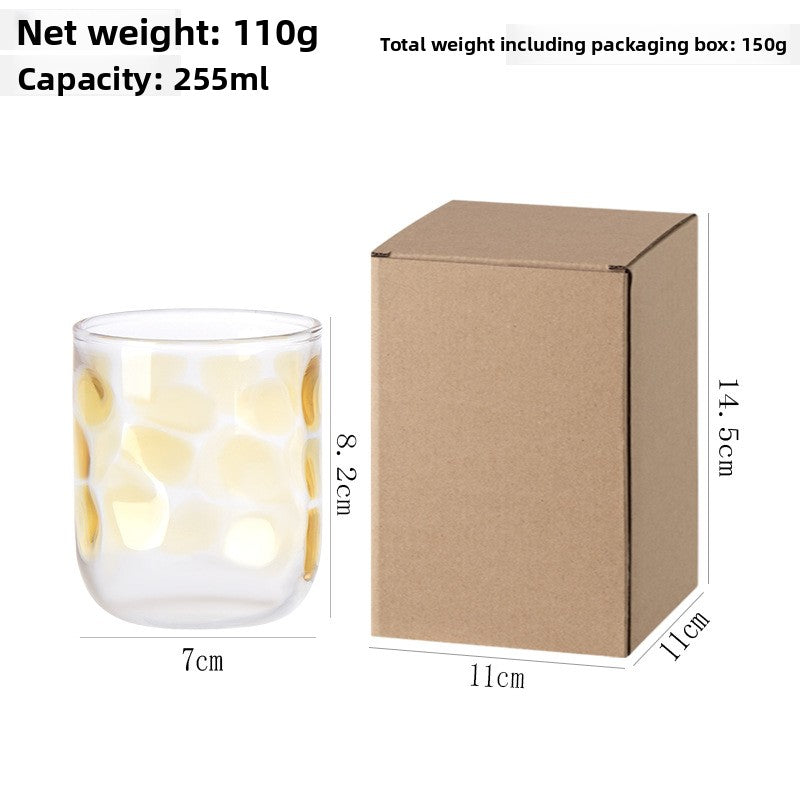 Polka Dot Glass Drinking Cup