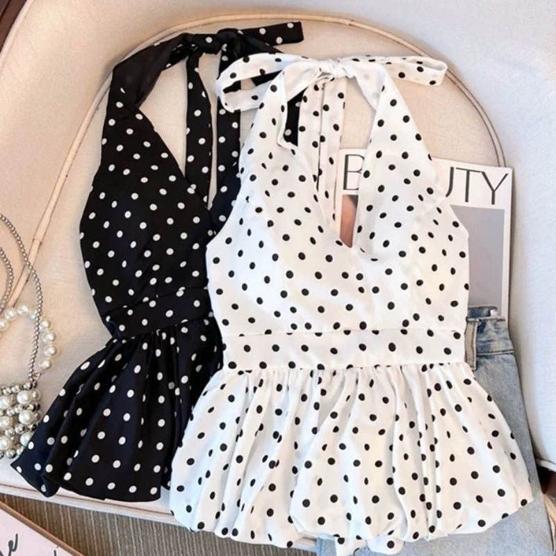 Polka Dot Halterneck Camisole