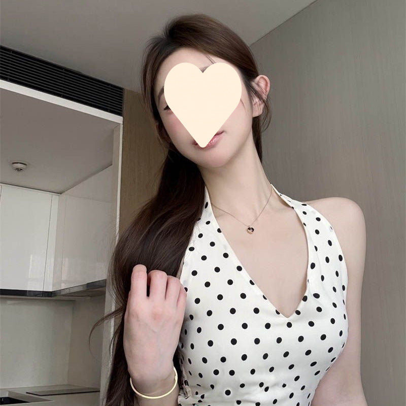 Polka Dot Halterneck Camisole