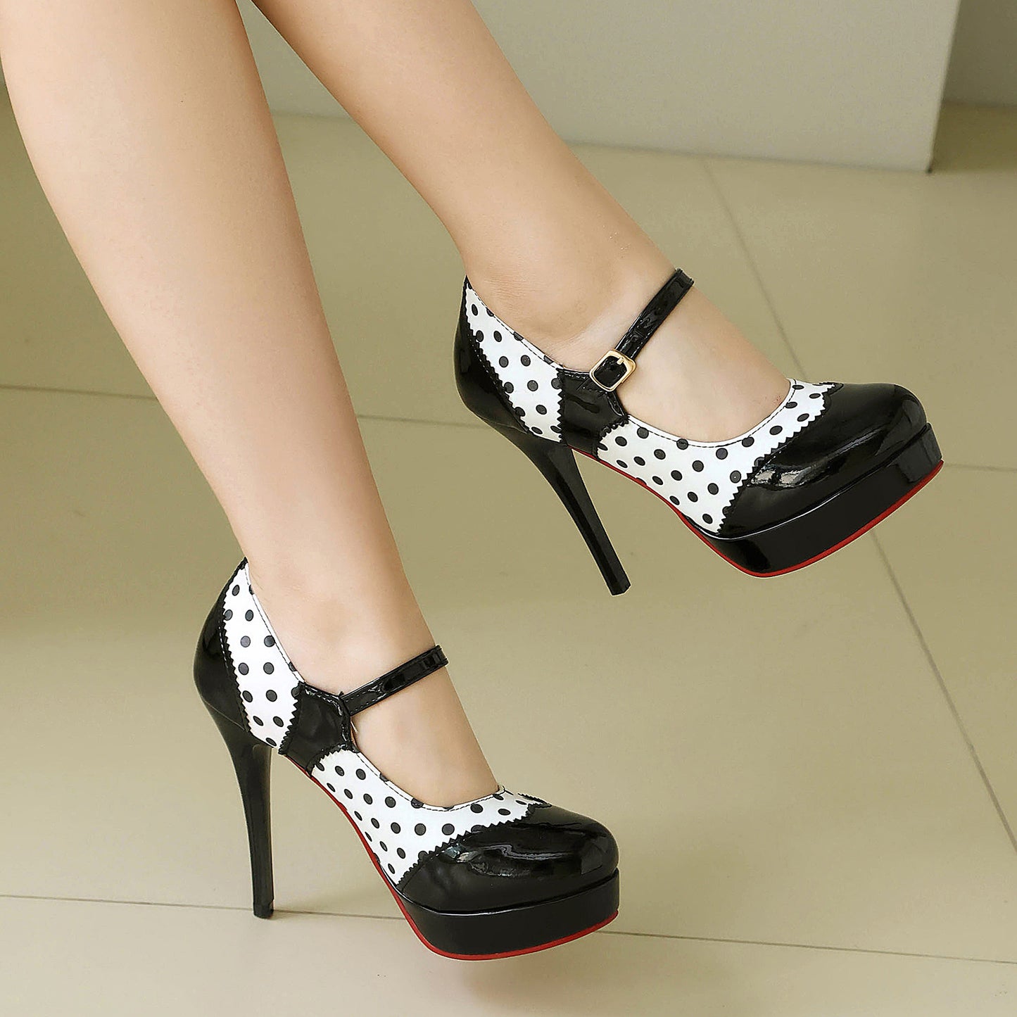 Polka Dot High Heel Shoes