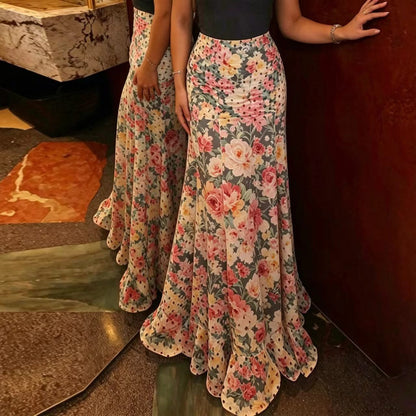 Polka Dot High Waist Chiffon Skirt