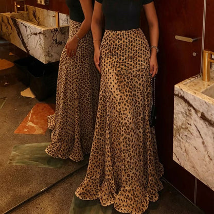 Polka Dot High Waist Chiffon Skirt