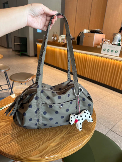 Polka Dot One-Shoulder Bag with Large Capacity