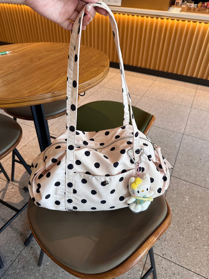 Polka Dot One-Shoulder Bag with Large Capacity