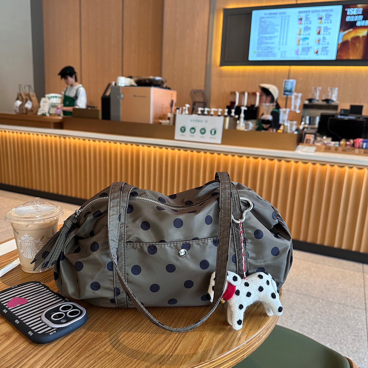 Polka Dot One-Shoulder Handbag