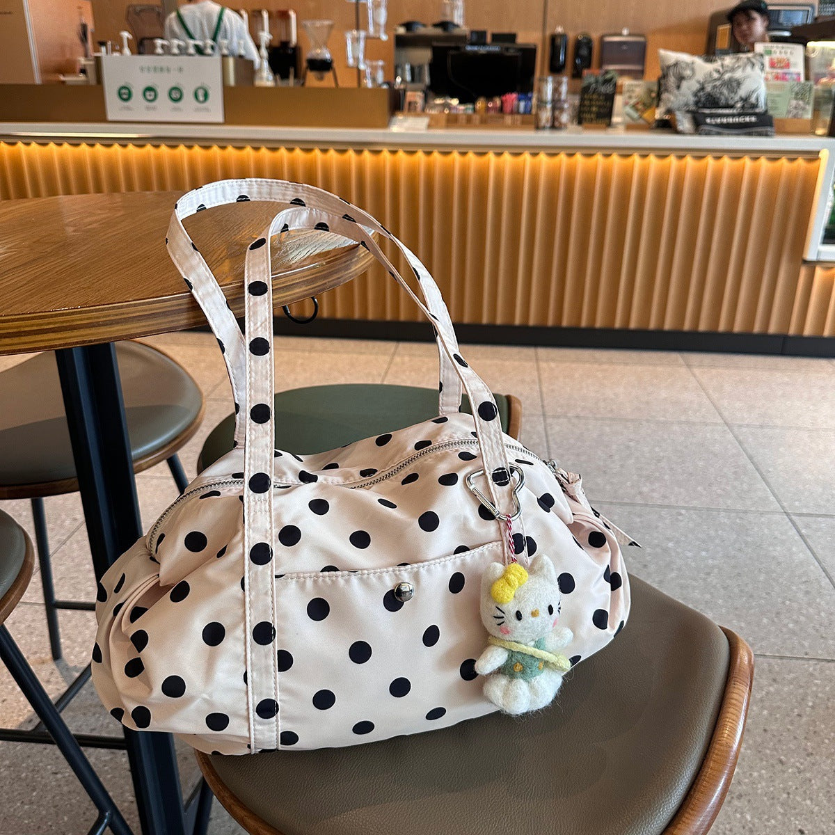 Polka Dot One-Shoulder Handbag