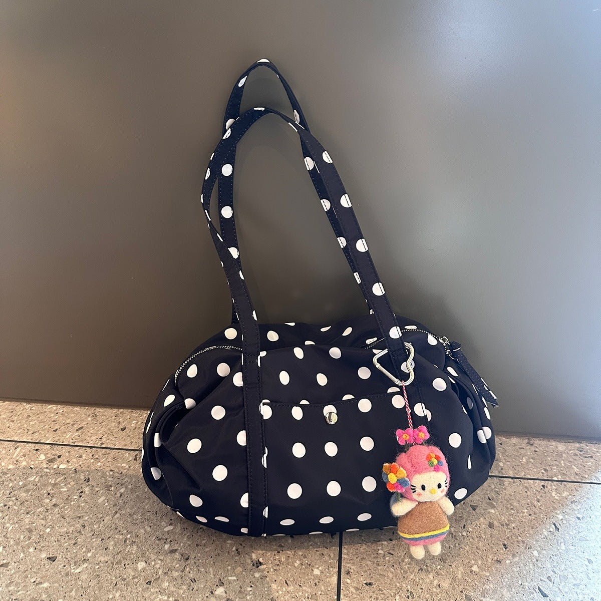 Polka Dot One-Shoulder Handbag