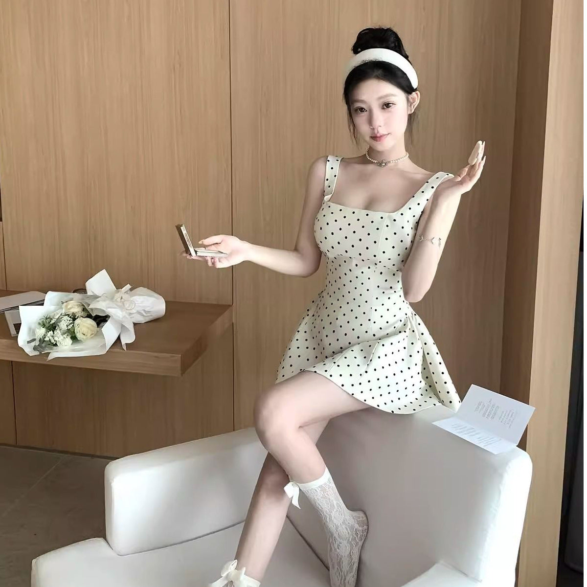 Polka Dot Suspender Dress