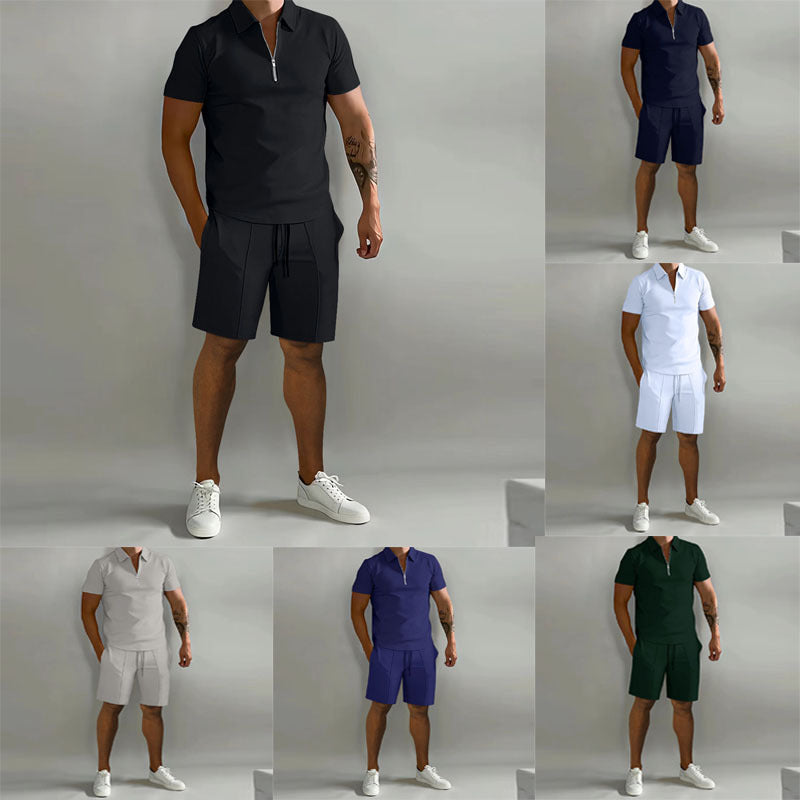 Polo Casual Loose Short Sleeve Shorts Sports Suit