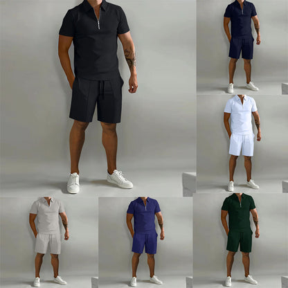 Polo Casual Loose Short Sleeve Shorts Sports Suit