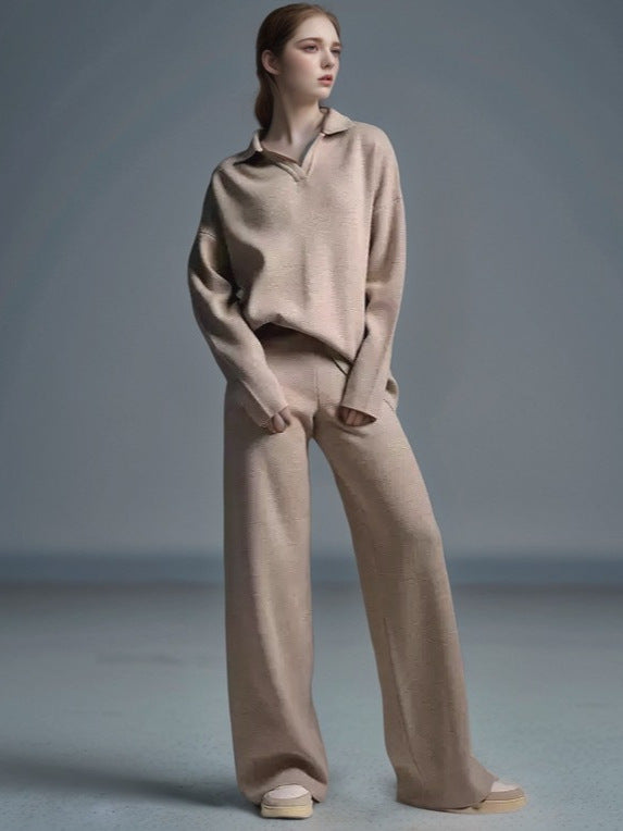 Polo Collar Knitted Pullover