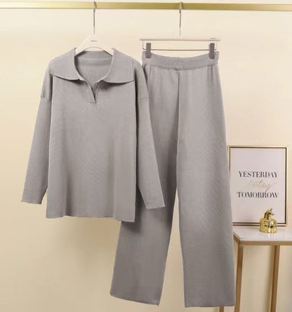 Polo Collar Knitted Pullover