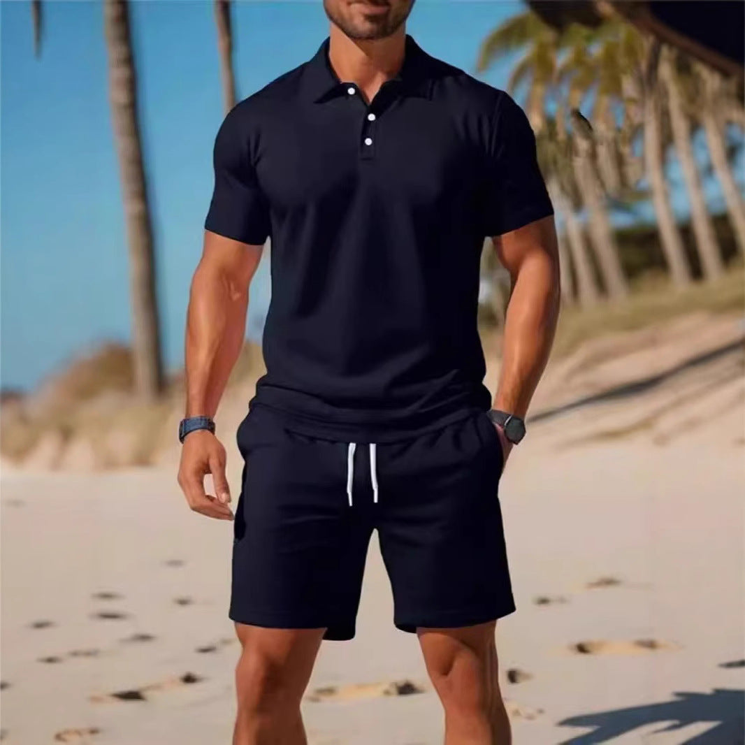 Polo shirt, short sleeves, shorts, casual sportswear