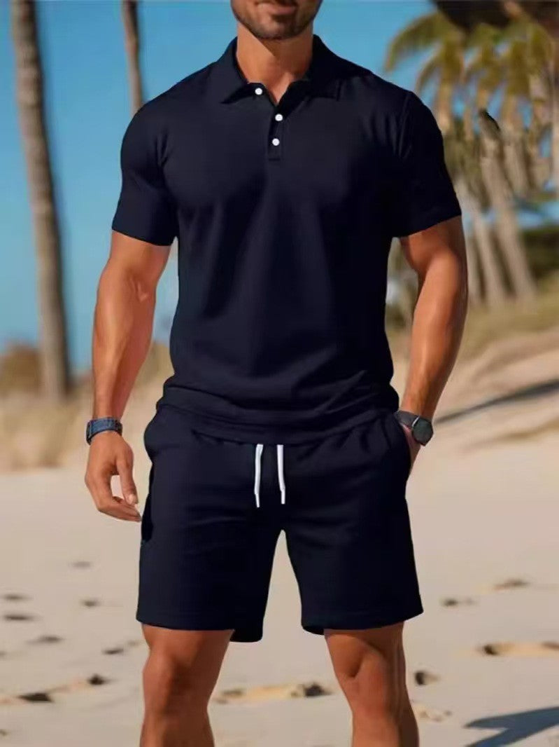 Polo shirt, short sleeves, shorts, casual sportswear
