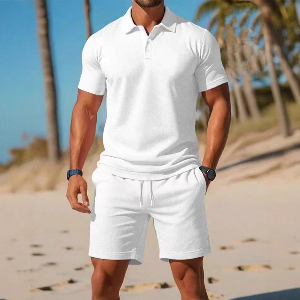 Polo shirt, short sleeves, shorts, casual sportswear
