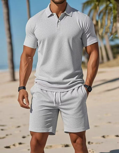Polo shirt, short sleeves, shorts, casual sportswear