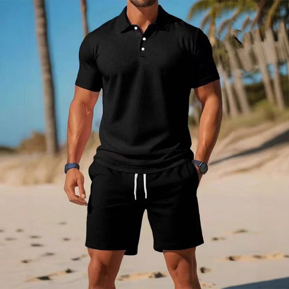 Polo shirt, short sleeves, shorts, casual sportswear