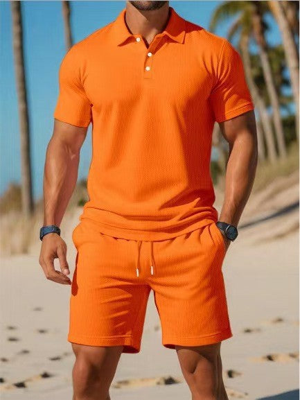 Polo shirt, short sleeves, shorts, casual sportswear