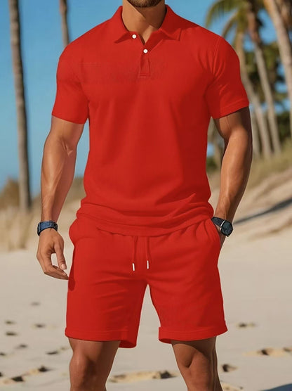 Polo shirt, short sleeves, shorts, casual sportswear