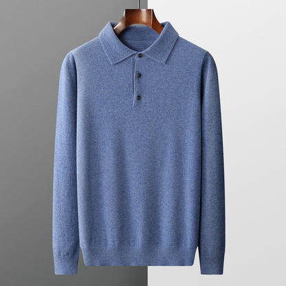 Polo-style wool sweater