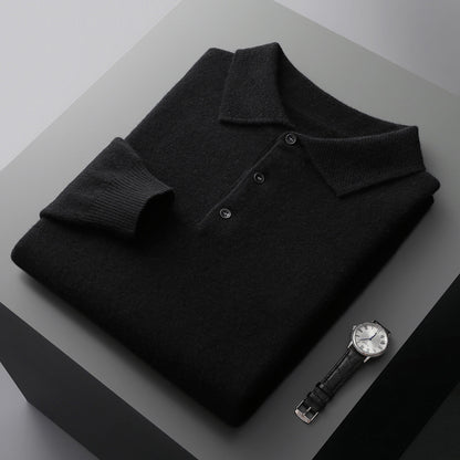Polo-style wool sweater