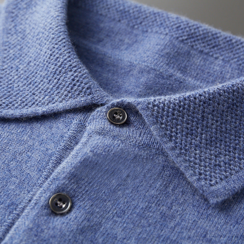 Polo-style wool sweater