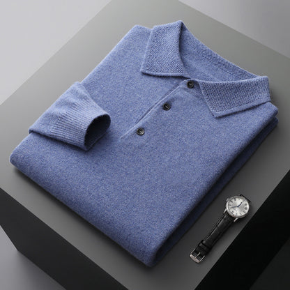 Polo-style wool sweater