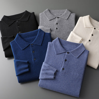 Polo-style wool sweater