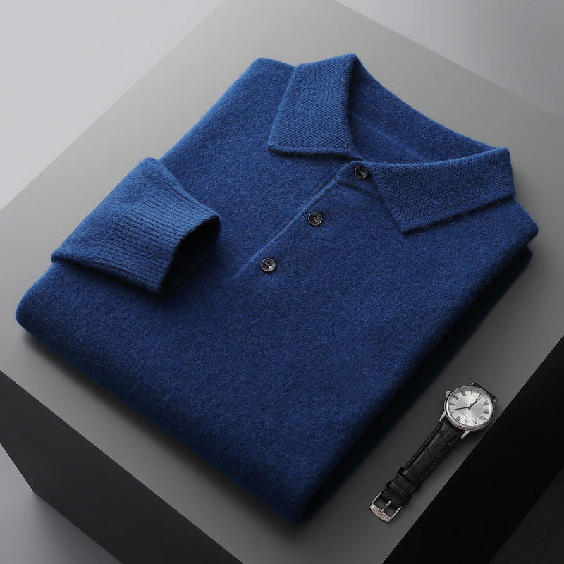 Polo-style wool sweater