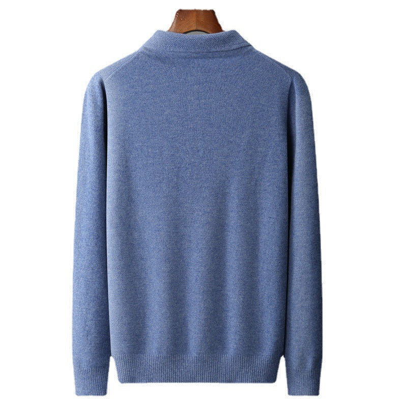 Polo-style wool sweater
