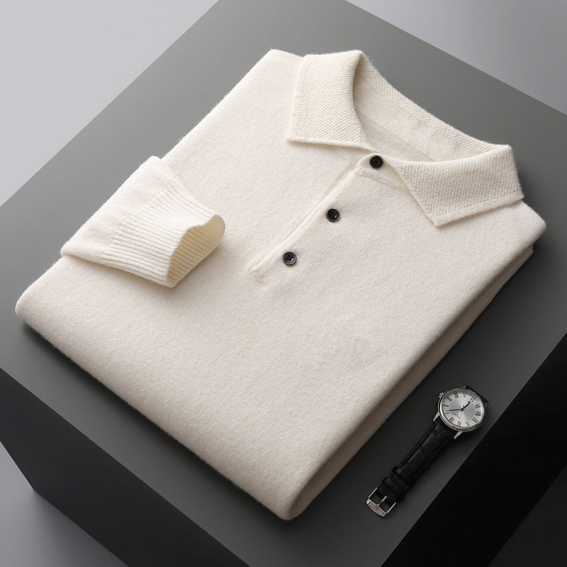 Polo-style wool sweater