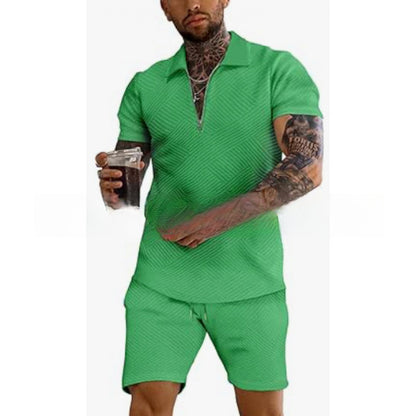 Polo Zipper Shirt and Shorts Set