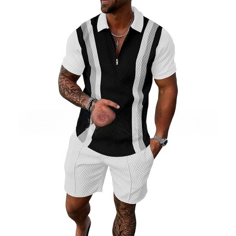 Polo Zipper Shirt and Shorts Set