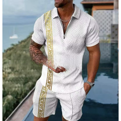Polo Zipper Shirt and Shorts Set