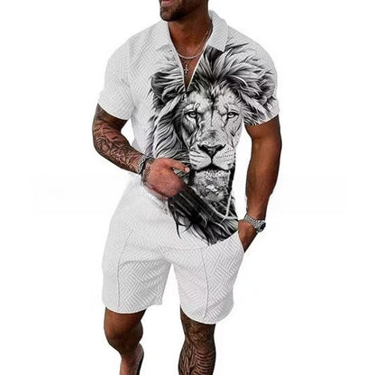Polo Zipper Shirt and Shorts Set
