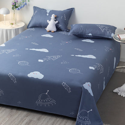 Polyester Bed Sheet Set with Pillowcase and Quilt Cover