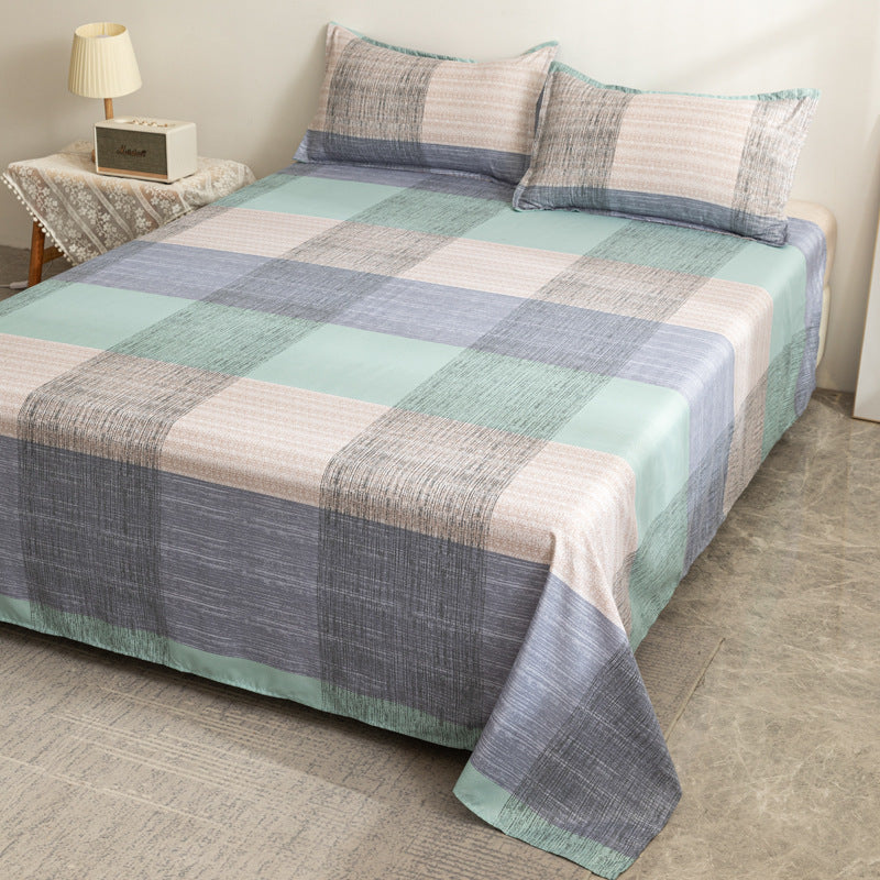 Polyester Bed Sheet Set with Pillowcase and Quilt Cover