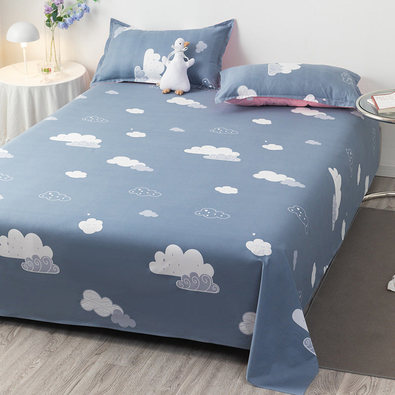 Polyester Bed Sheet Set with Pillowcase and Quilt Cover