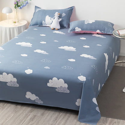 Polyester Bed Sheet Set with Pillowcase and Quilt Cover