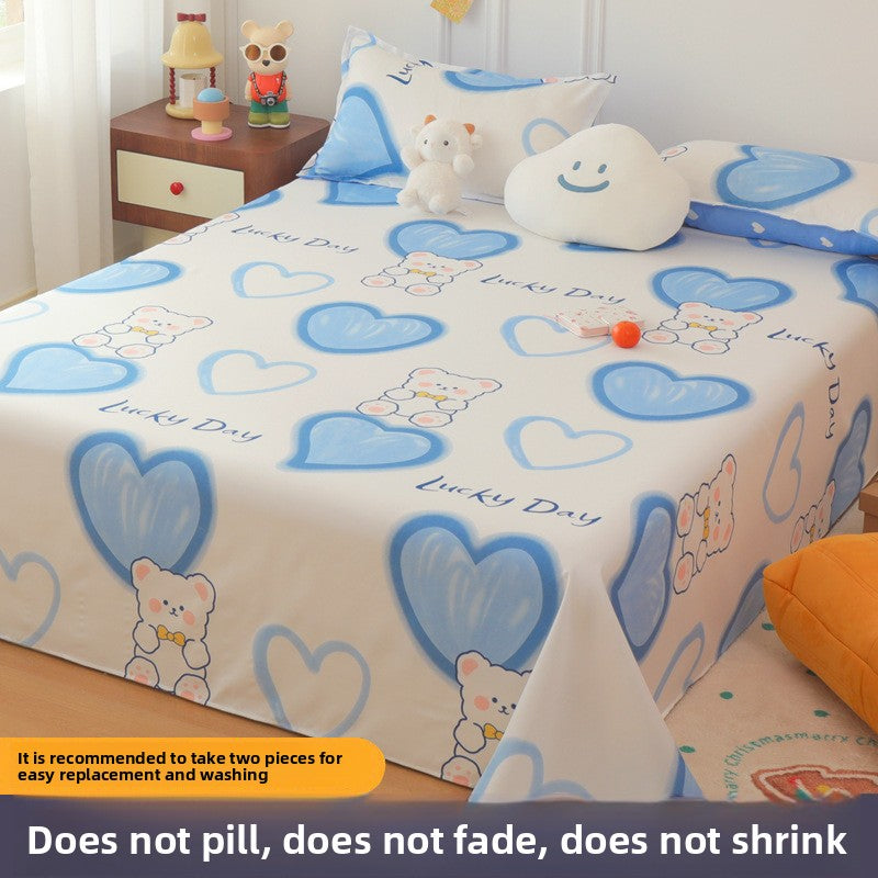 Polyester Bed Sheet Set with Pillowcase and Quilt Cover