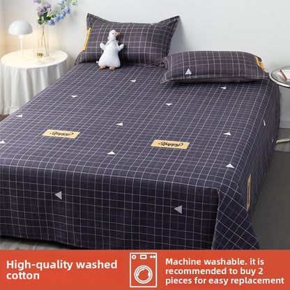 Polyester Bed Sheet Set with Pillowcase and Quilt Cover