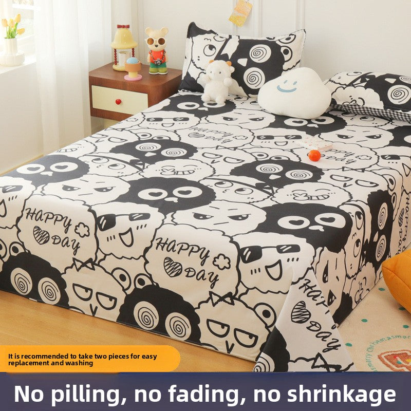 Polyester Bed Sheet Set with Pillowcase and Quilt Cover