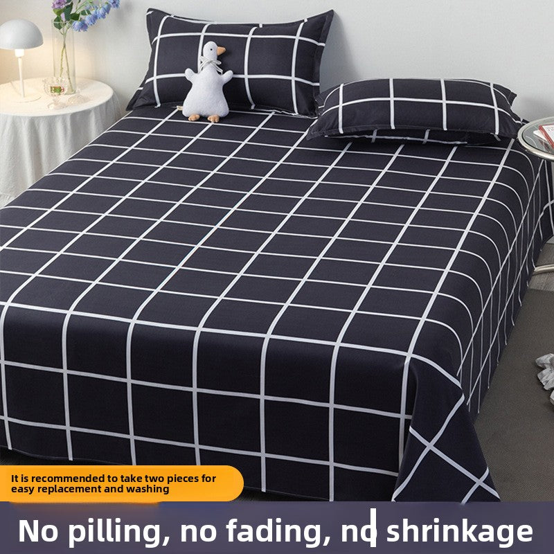 Polyester Bed Sheet Set with Pillowcase and Quilt Cover