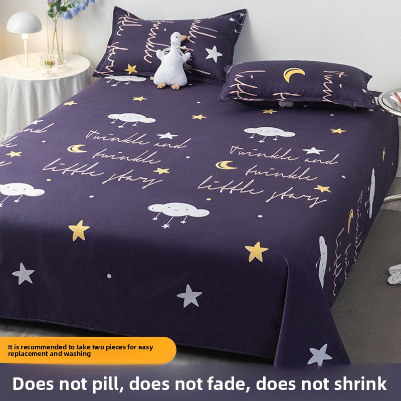 Polyester Bed Sheet Set with Pillowcase and Quilt Cover