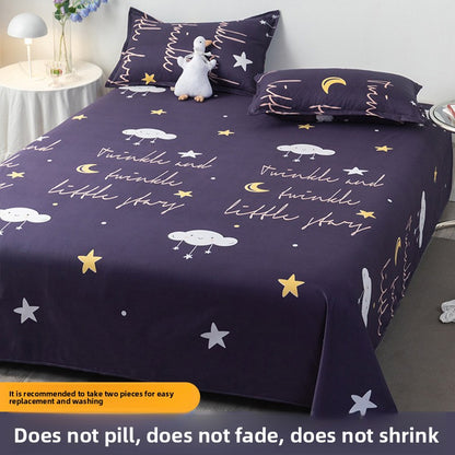 Polyester Bed Sheet Set with Pillowcase and Quilt Cover