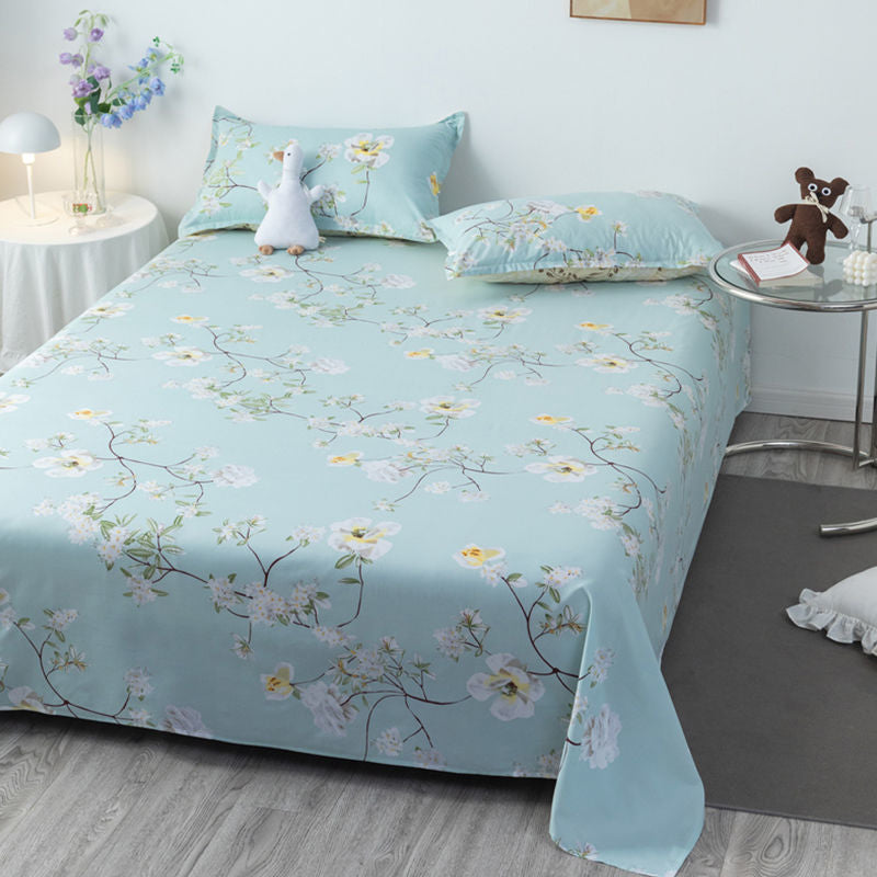 Polyester Bed Sheet Set with Pillowcase and Quilt Cover